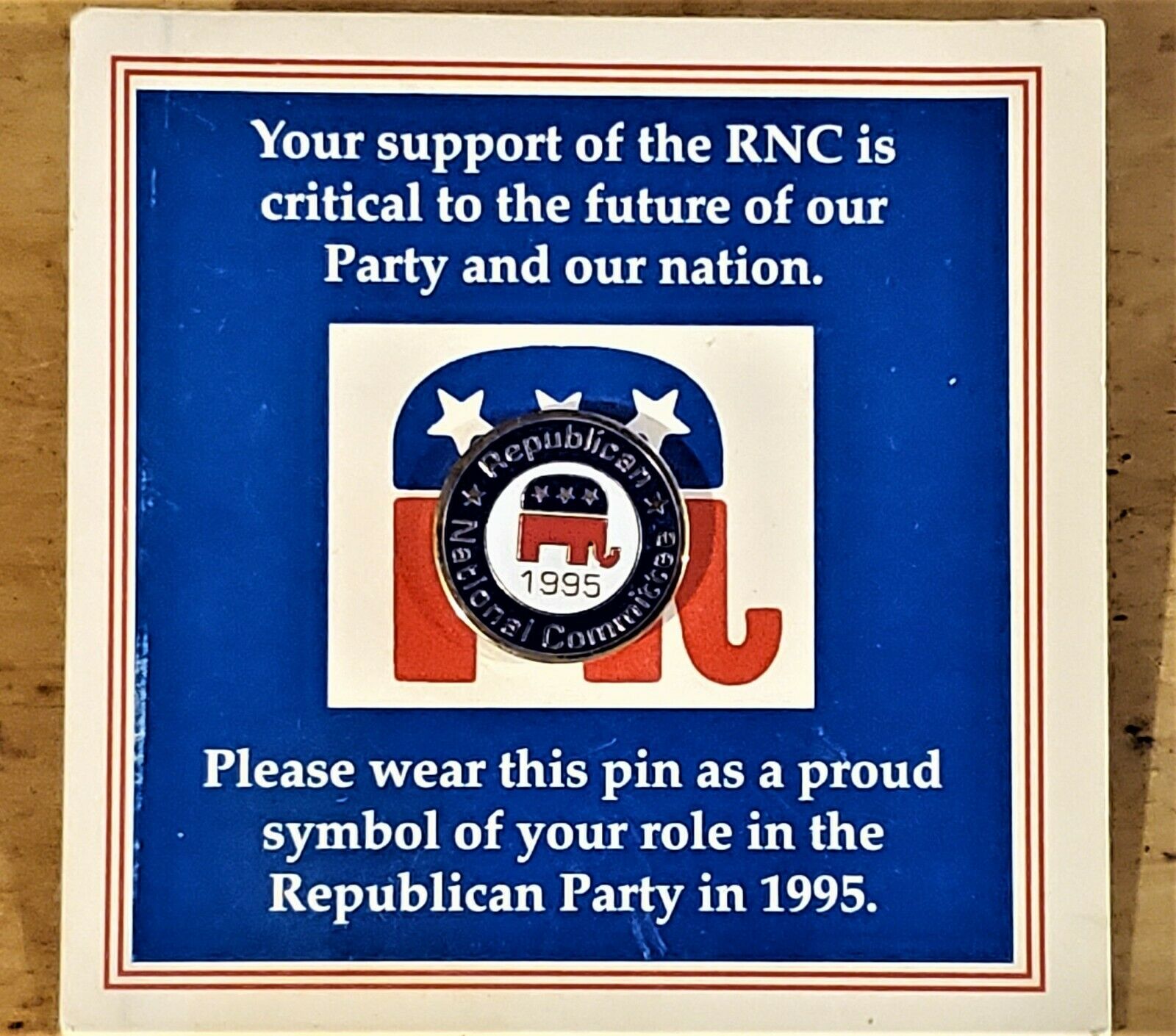 Republican National Committee Pins 1995, 1996, 1999