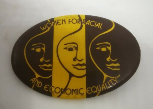 Vintage Wree American Communist Women For Racial  And Economic Equality Button