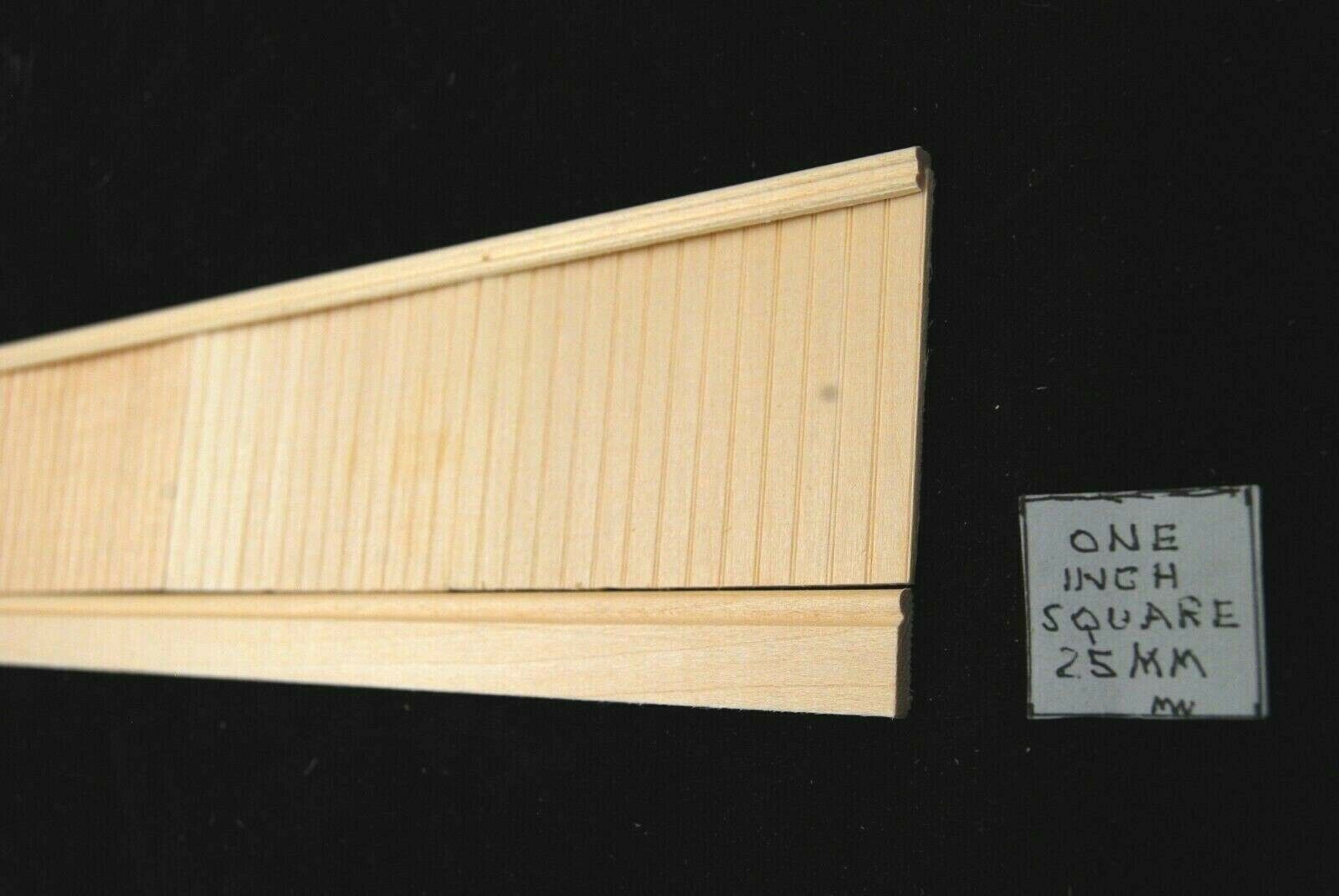 Wainscot Kit 1 W/ Panels Chair Rail & Baseboard - Dollhouse 1/12 Scale  21" Long
