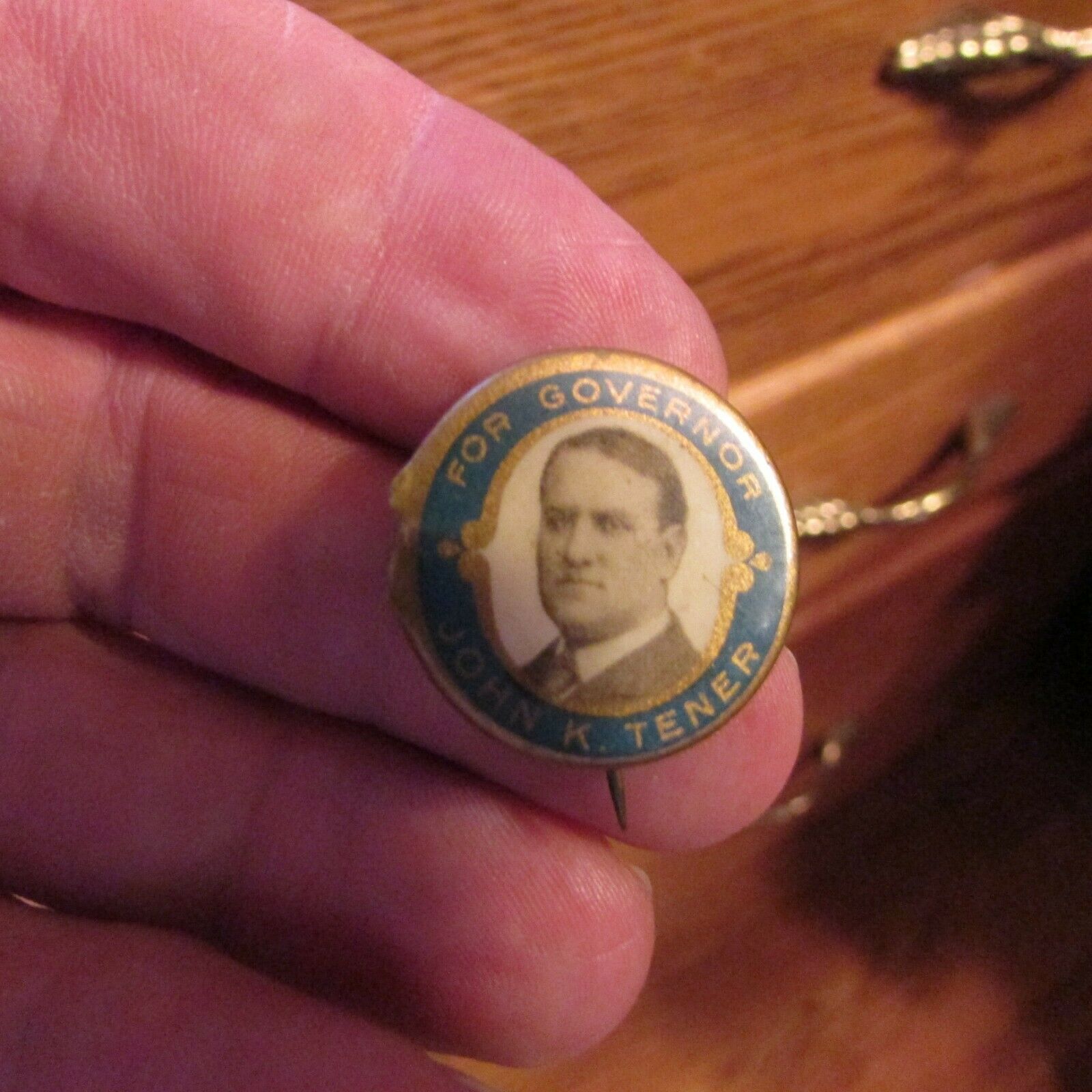 Rare John K. Tenner For Governor Illinois Pin Button