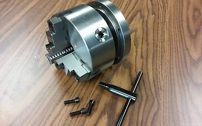 6" 3-jaw Self-centering Lathe Chuck Top & Bottom Jaws W. 1-1/2"-8 Adapter Plate